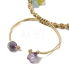 Gemstone & Cowrie Shell Braided Bead Bracelets BJEW-TA00384-4