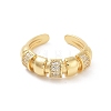 Brass Micro Pave Clear Cubic Zirconia Multi-layer Open Cuff Ring for Women RJEW-Z055-01G-02-2