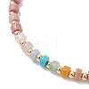 Natural Green Aventurine & Rose Quartz & Howlite & White Jade & Yellow Aventurine & Rhodonite & Synthetic Blue Lace Agate & Brass Beads Stretch Bracelets for Women BJEW-JB13334-01-3