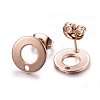 Ion Plating(IP) 304 Stainless Steel Stud Earring Findings STAS-H472-01RG-2