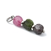 3Pcs 3 Styles Natural Multicolor Tourmaline Beads  Pendants PALLOY-JF05292-02-3