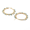 Round Enamel Evil Eye Brass Hoop Earrings EJEW-JE04570-4