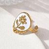 304 Stainless Steel Enamel Cuff Open Rings SA-CBA5A8D-03G-2
