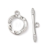 Brass Micro Pave Clear Cubic Zirconia Toggle Clasps KK-P234-81P-1