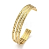 Vacuum Plating 202 Stainless Steel Multi-strand Open Cuff Bangles for Women BJEW-M317-07D-G-1