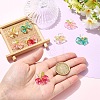 8Pcs 4 Colors Glass & Acrylic Pendants PALLOY-YW00215-5