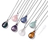 Natural Mixed Stone Perfume Bottle Pendant Necklaces NJEW-F251-06-1