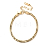 304 Stainless Steel Box Chain Bracelets for Women BJEW-D338-01G-01-2