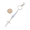 Cross Gemstone & Alloy Pendant Keychains KEYC-JKC01449-3