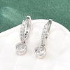 Brass Micro Pave Cubic Zirconia Hoop Dangle Earrings KK-Z166-15P-02-1