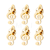 6Pcs Musical Note 304 Stainless Steel Lapel Pin Backs for Backpack Clothes JEWB-FH0003-12G-1