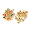 Brass Micro Pave Cubic Zirconia Pendants KK-P341-03G-2