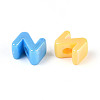UV Plating Opaque Acrylic European Beads OACR-M027-03Z-3