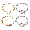 304 Stainless Steel Paperclip Chain Bracelets BJEW-TA0003-04-1