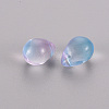 Two Tone Transparent Spray Painted Glass Charms GLAA-T016-37-A01-2