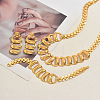 Vintage Alloy Chunky Link Choker Necklace & Earrings & Bracelet Set for Women GJ5147-1