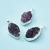 Natural Amethyst Druzy Pendants G-C002-05S-3