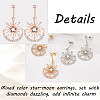 3 Pairs 3 Colors Crystal Rhinstone Sun with Moon Dangle Stud Earrings EJEW-AN0001-72-3
