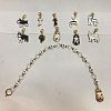 1 Set Acrylic Number Bead Knitting Row Counter Chains & Alloy Enamel Dog & Cat Charm Locking Stitch Markers HJEW-BC0001-36-1