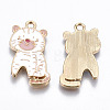 Light Gold Plated Alloy Enamel Pendants ENAM-T009-71C-RS-2