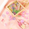 40Pcs 5 Colors UV Plating Transparent Acrylic European Beads OACR-TA0005-05-6