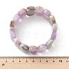 Oval Natural Amethyst Lace Agate Beads Stretch Bracelets for Women Men BJEW-C097-04C-5