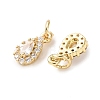 Brass Micro Pave Cubic Zirconia Charms RB-I077-15G-RS-2
