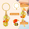 1 Set Flower/Bee/Orange Juice Alloy Enamel Pendant Keychain KEYC-FH0001-38A-4