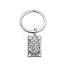 Non-Tarnish Rectangle with Constellation Stainless Steel Keychains PW-WG419B0-13-1