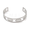 Non-Tarnish Hollow Wide Version Open Cuff Bangles BJEW-U006-03P-01-2