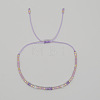 Bohemian Faceted Rondelle Natural Amethyst and Glass Heishi Braided Bead Bracelets for Women FE7255-6-1