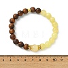 Natural African Padauk Wood & Golden Silk Jade Beaded Stretch Bracelets for Women BJEW-JB14100-01-4