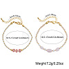 2Pcs Natural Rose Quartz & Glass & Imitation Pearl & Brass Beaded Bracelets for Women JV0360-4-5