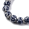 Handmade Blue and White Porcelain Beads Strands PORC-I027-03E-3