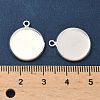 Flat Round Brass Pendant Cabochon Settings KK-K414-14F-S-3