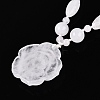 Natural Quartz Crystal Flower Pendant Necklaces NJEW-N064-08B-4