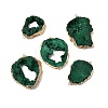 Dyed Natural Druzy Agate Slice Nuggets Links Connector Charms G-P614-04G-02-1