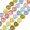 Gradient Color Cherry Quartz Glass & Natural Dyed White Jade & Lemon Jade & Green Aventurine Beads Strands G-B185-A15-3