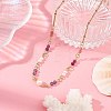 304 Stainless Steel with Natural Mixed Gemstone Pendant Necklaces NJEW-JN06653-01-1