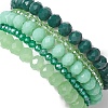 5Pcs 5 Styles Faceted Round Glass Beaded Stretch Bracelet Sets BJEW-JB10423-06-5