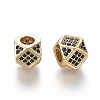 Brass Micro Pave Cubic Zirconia Beads ZIRC-L088-01A-G-2