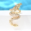 Brass Clear Cubic Zirconia Cuff Earrings EJEW-Q025-01B-G-1