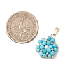 Dyed Natural Magnesite Faceted Round Cluster Flower Pendants PALLOY-MZ01197-05-2
