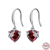 Cubic Zirconia Heart Dangle Earrings EJEW-P231-46P-01-1