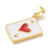 Hearts Brass Enamel Pendants KK-G517-06G-02-2