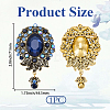 1Pc Teardrop Retro Alloy Rhinestone Brooches for Women JEWB-SP0001-17B-2