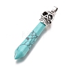 Synthetic Turquoise Pointed Big Pendants PALLOY-F271-01AS-RS-2