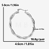 Stylish Minimalist 304 Stainless Steel Twist Hoop Earrings JU4605-1-1