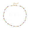 Bohemian Round Glass Seed Beaded Necklaces for Summer Vacation Casual Jewelry JB7910-6