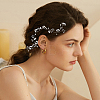 2Pcs 2 Style Bridal Pearl Rhinestone HairBand OHAR-CA0001-07-6